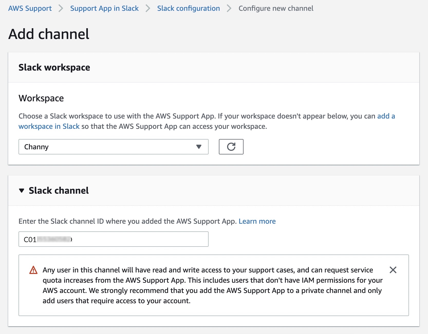 AWS Support App in Slack for Support and Task Running