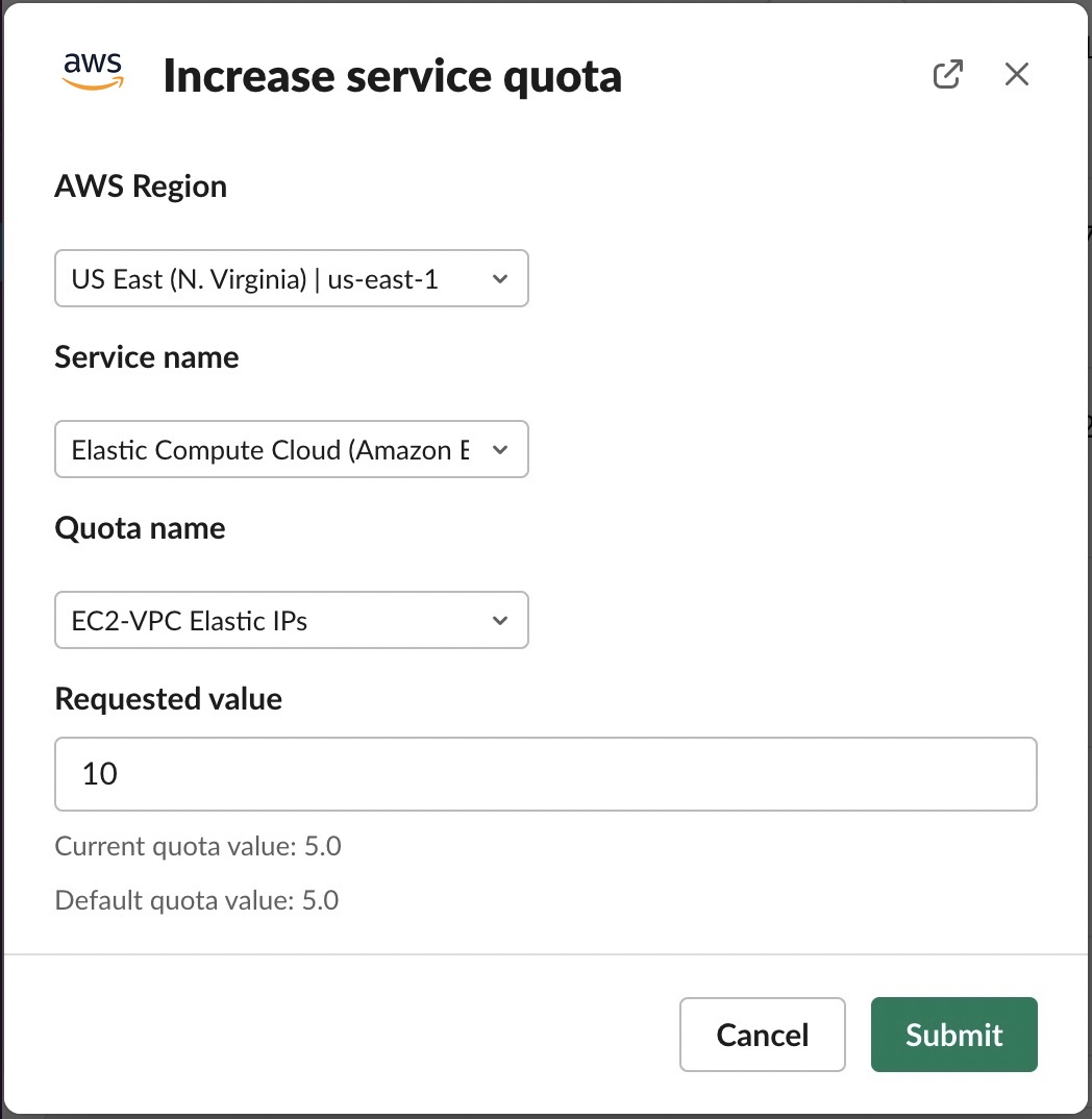 AWS Support App in Slack for Support and Task Running